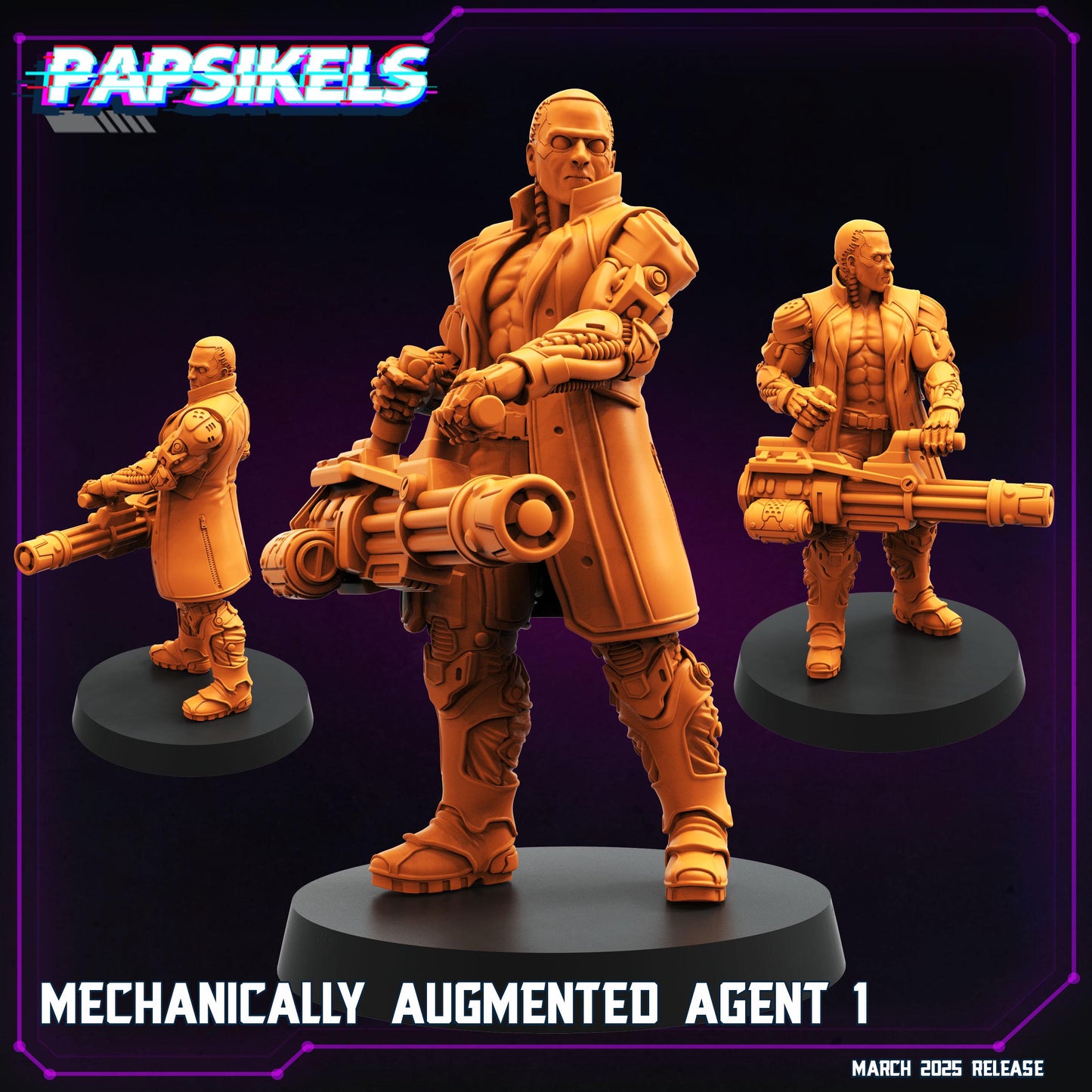 Mechanically augmented agents - Resin Miniature - Tabletop miniature - Fantasy Miniature - 32mm - D&D - Sci-fi Miniature - Papsikel