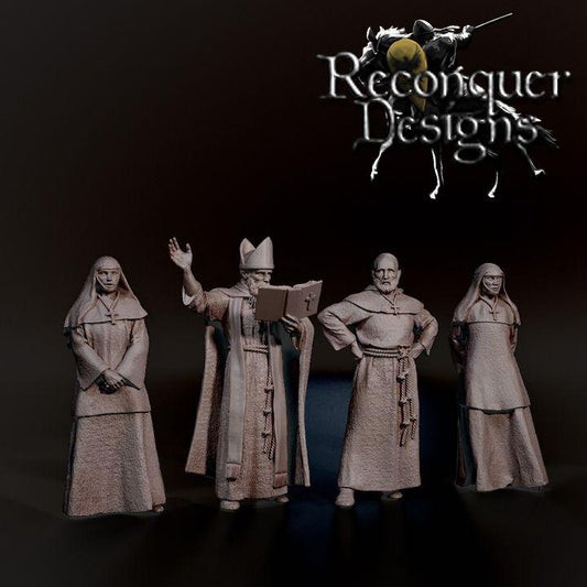Clergy -  Resin Miniature - Tabletop  miniature - Medieval Miniature