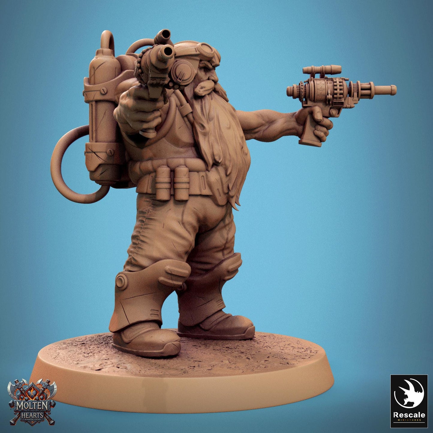 Dwarf Steampunk 1 - Resin Miniature - Tabletop miniature - Fantasy Miniature - 32mm - D&D - Sci-fi Miniature - DnD