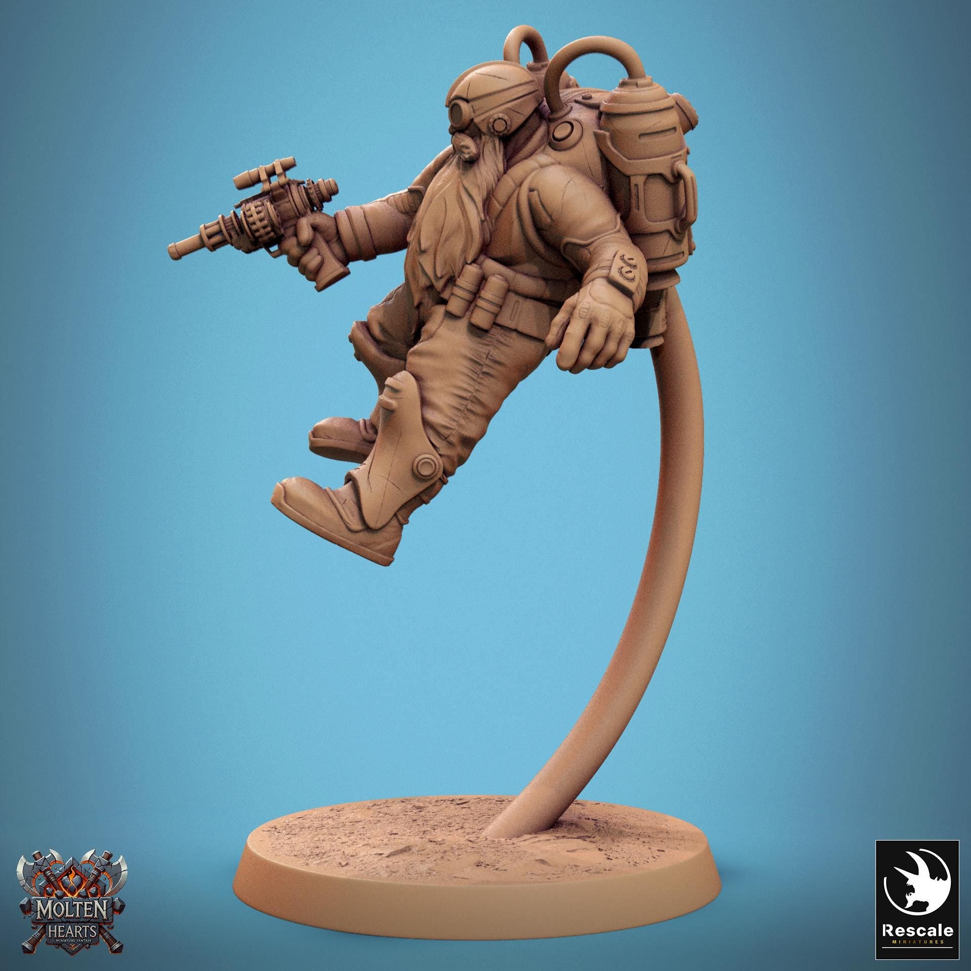 Dwarf Steampunk 2 - Resin Miniature - Tabletop miniature - Fantasy Miniature - 32mm - D&D - Sci-fi Miniature - DnD