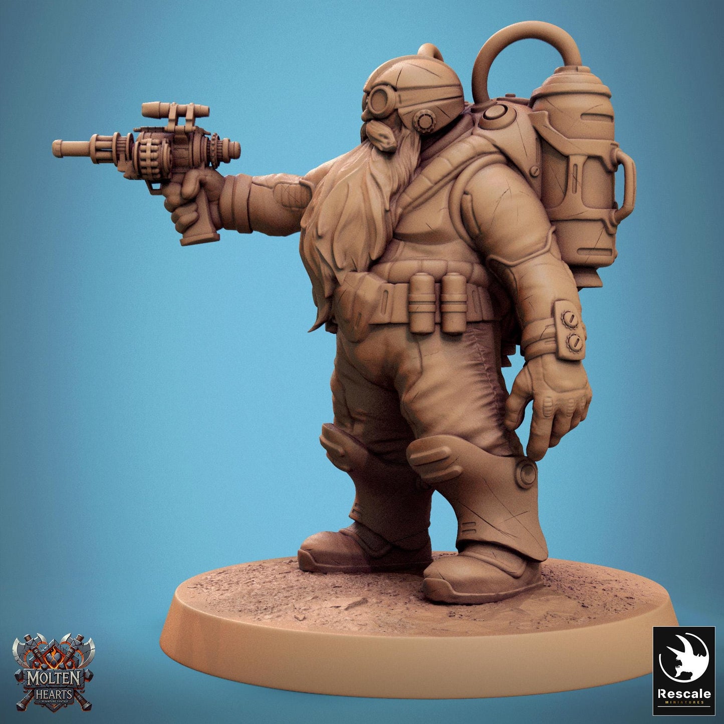 Dwarf Steampunk 2 -  Resin Miniature - Tabletop  miniature - Fantasy Miniature - 32mm - D&D -  Sci-fi Miniature -  DnD