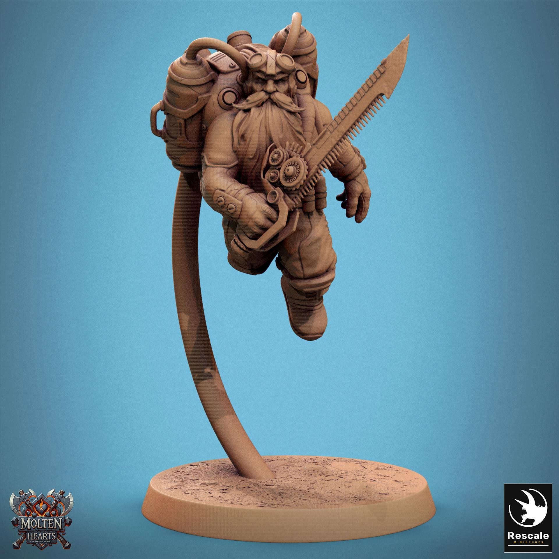 Dwarf Steampunk 2 - Resin Miniature - Tabletop miniature - Fantasy Miniature - 32mm - D&D - Sci-fi Miniature - DnD