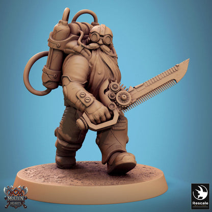 Dwarf Steampunk 2 - Resin Miniature - Tabletop miniature - Fantasy Miniature - 32mm - D&D - Sci-fi Miniature - DnD