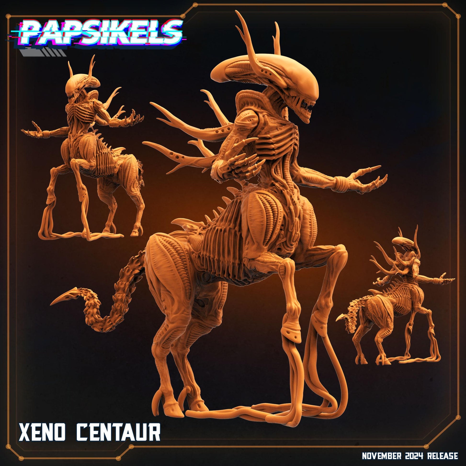 Xeno Centaur - Resin Miniature - Tabletop miniature - Fantasy Miniature - 32mm - D&D - Sci-fi Miniature- Papsikel