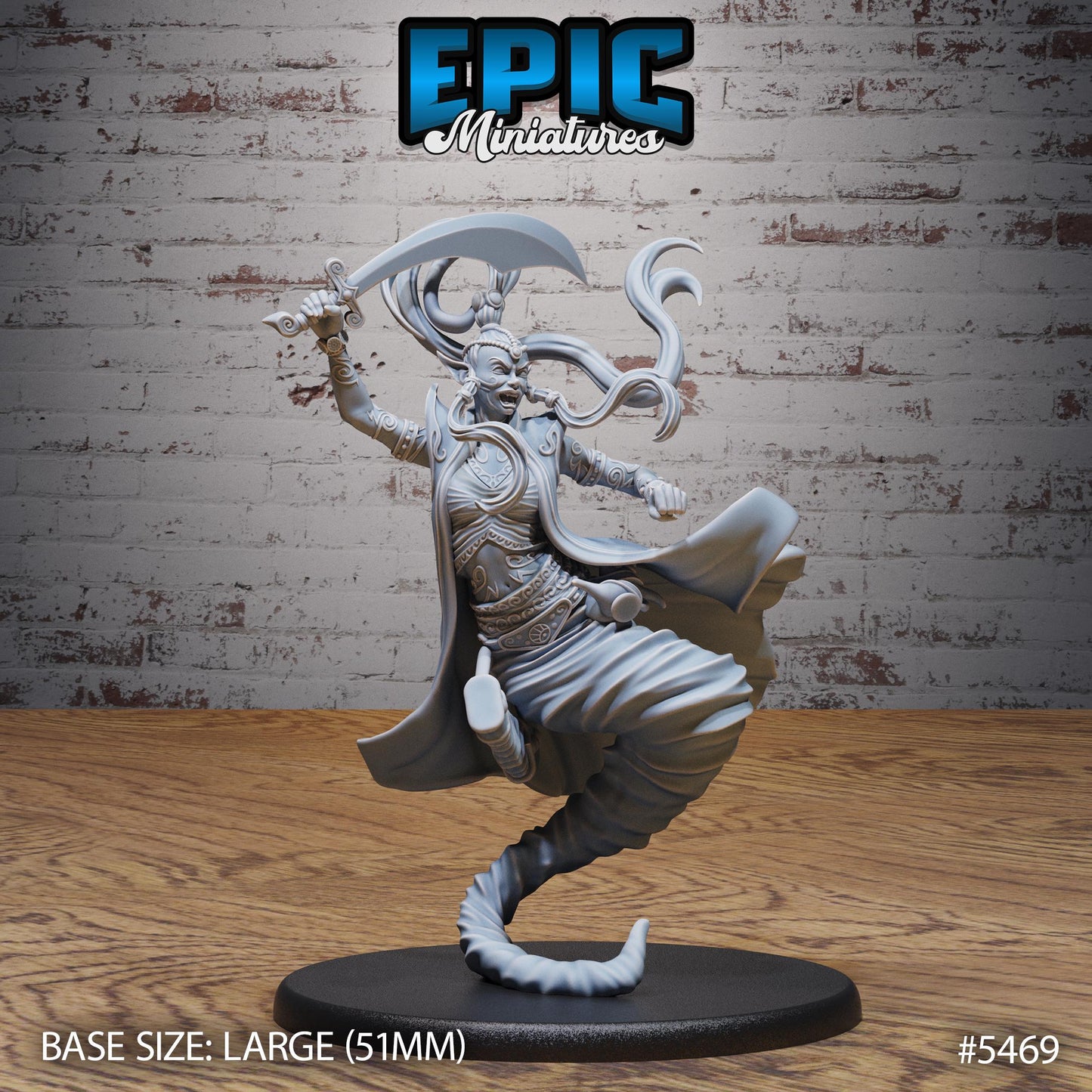 Djinni Female -  Resin Miniature - Tabletop  miniature - Fantasy Miniature - 32mm - D&D -  Sci-fi Miniature