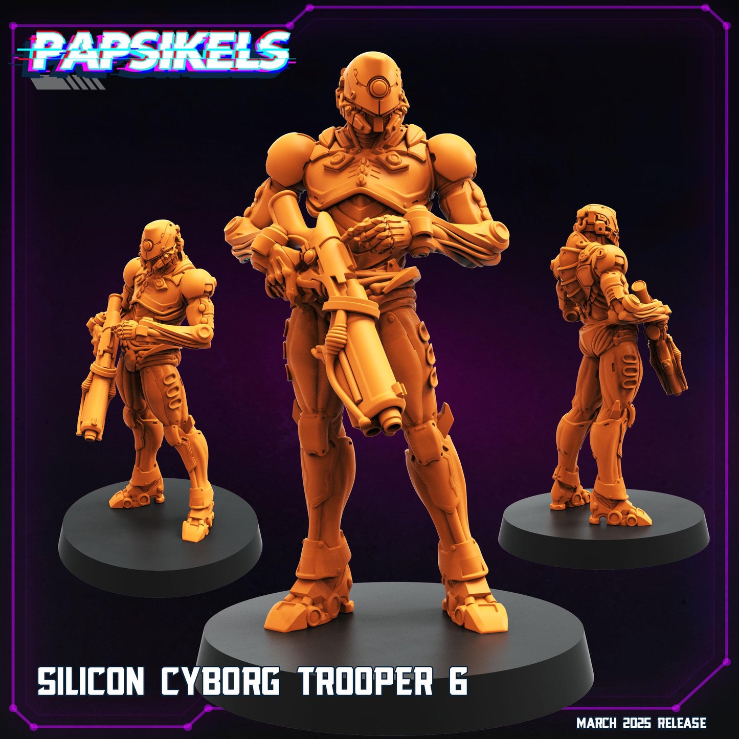 Silicon Cyborg Troopers -  Resin Miniature - Tabletop  miniature - Fantasy Miniature - 32mm - D&D -  Sci-fi Miniature - Papsikel