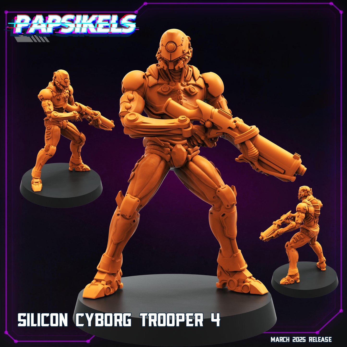 Silicon Cyborg Troopers - Resin Miniature - Tabletop miniature - Fantasy Miniature - 32mm - D&D - Sci-fi Miniature - Papsikel