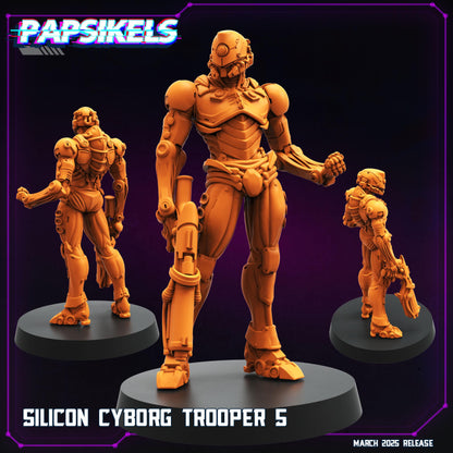 Silicon Cyborg Troopers -  Resin Miniature - Tabletop  miniature - Fantasy Miniature - 32mm - D&D -  Sci-fi Miniature - Papsikel