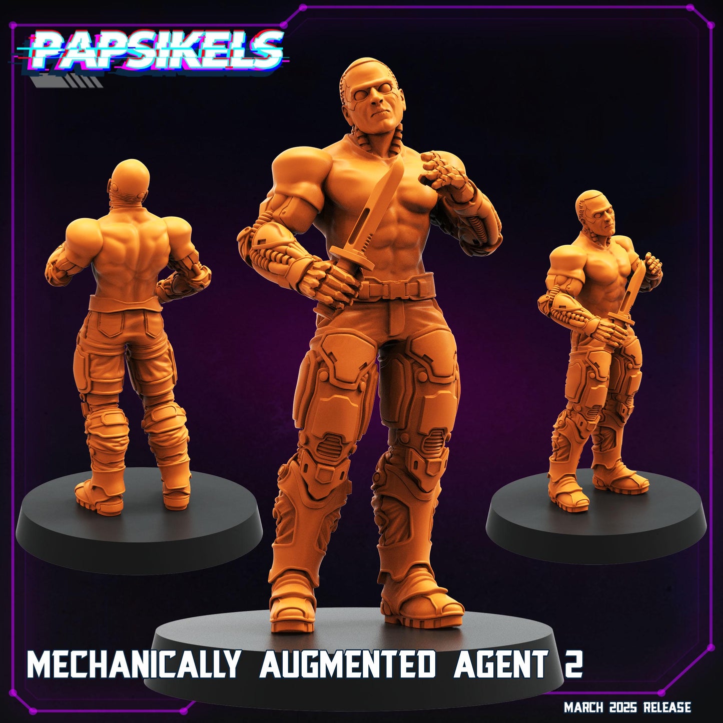 Mechanically augmented agents - Resin Miniature - Tabletop miniature - Fantasy Miniature - 32mm - D&D - Sci-fi Miniature - Papsikel