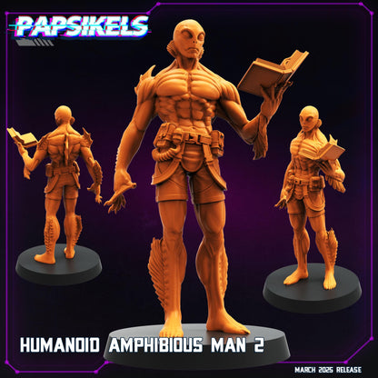 Humanoid amphibious agents -  Resin Miniature - Tabletop  miniature - Fantasy Miniature - 32mm - D&D -  Sci-fi Miniature - Papsikel