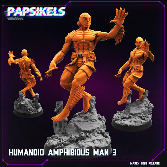 Humanoid amphibious agents -  Resin Miniature - Tabletop  miniature - Fantasy Miniature - 32mm - D&D -  Sci-fi Miniature - Papsikel