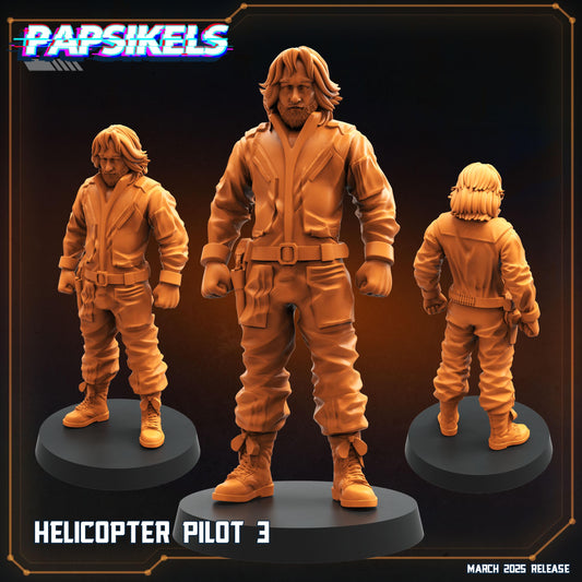 Helicopters Pilots -  Resin Miniature - Tabletop  miniature - Fantasy Miniature - 32mm - D&D -  Sci-fi Miniature - Papsikel