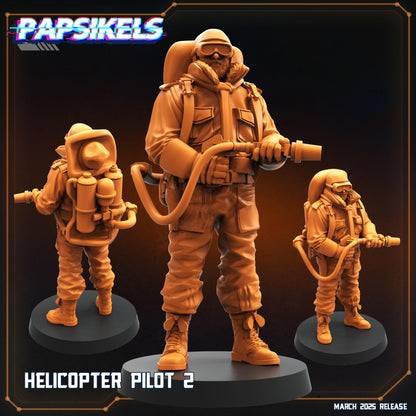 Helicopters Pilots -  Resin Miniature - Tabletop  miniature - Fantasy Miniature - 32mm - D&D -  Sci-fi Miniature - Papsikel