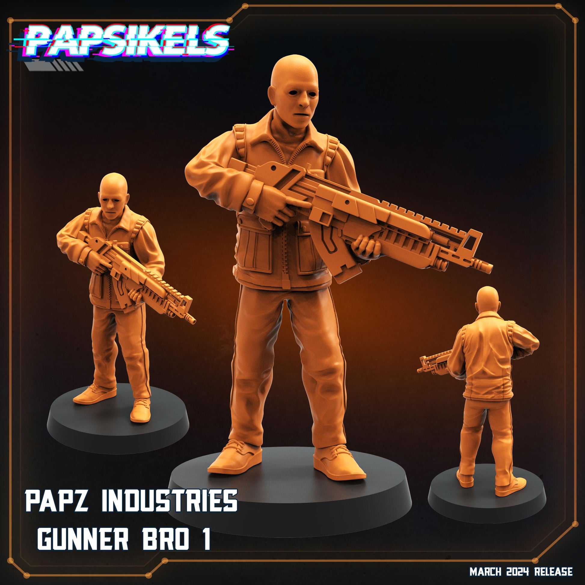 Gunner Bros - Resin Miniature - Tabletop miniature - Fantasy Miniature - 32mm - D&D - Sci-fi Miniature - Papsikel