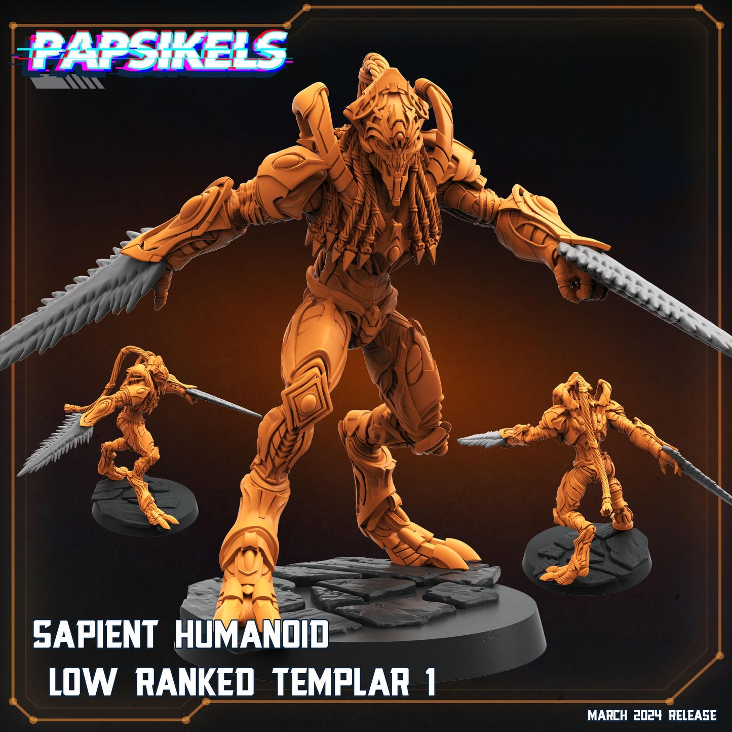 Sapient Humanoids - Resin Miniature - Tabletop miniature - Fantasy Miniature - 32mm - D&D - Sci-fi Miniature - Papsikel