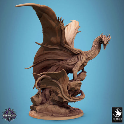 Copper Dragon -  Resin Miniature - Tabletop  miniature - Fantasy Miniature - 32mm - D&D -  Sci-fi Miniature - Papsikel DnD