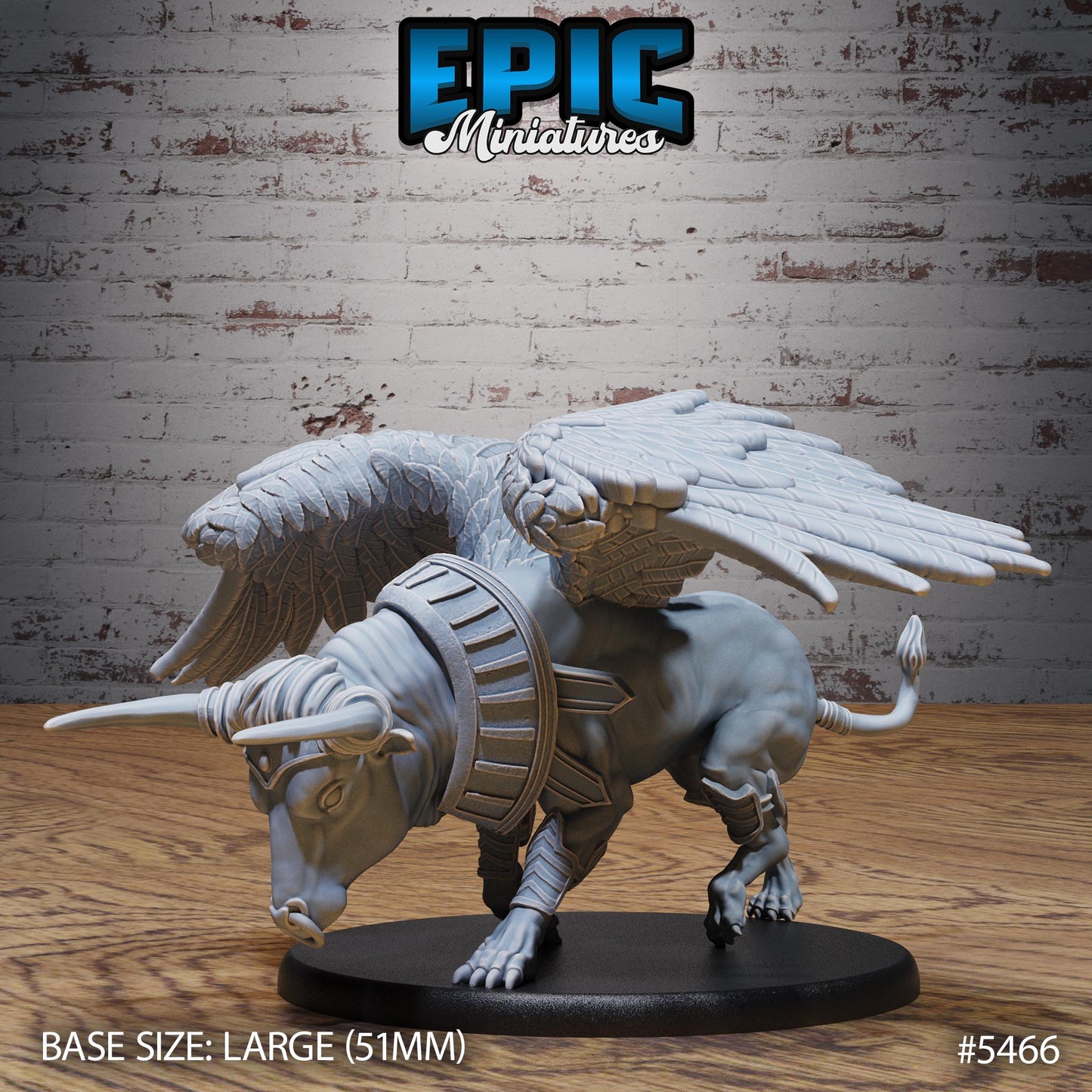 Winged Bull -  Resin Miniature - Tabletop  miniature - Fantasy Miniature - 32mm - D&D -  Sci-fi Miniature