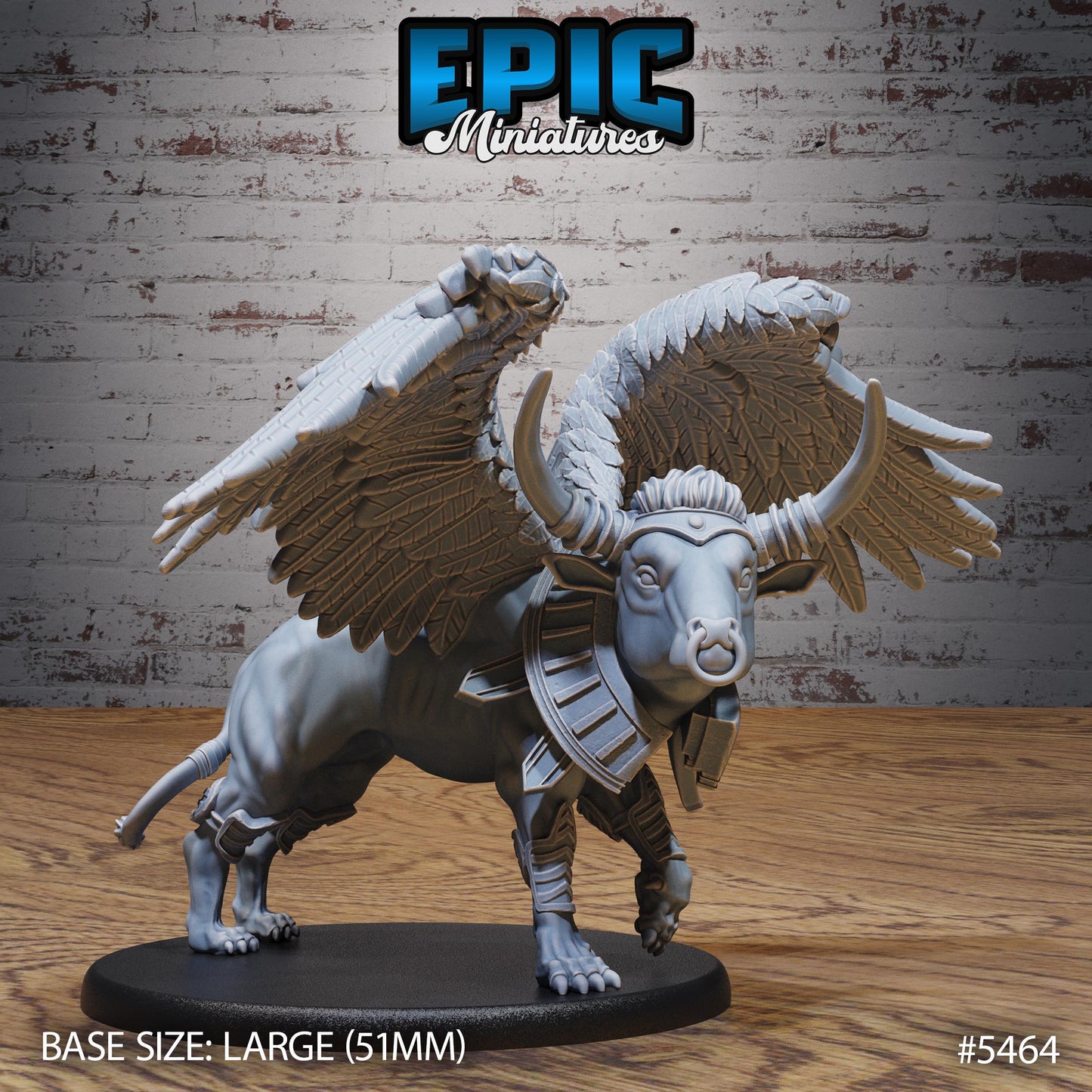 Winged Bull -  Resin Miniature - Tabletop  miniature - Fantasy Miniature - 32mm - D&D -  Sci-fi Miniature