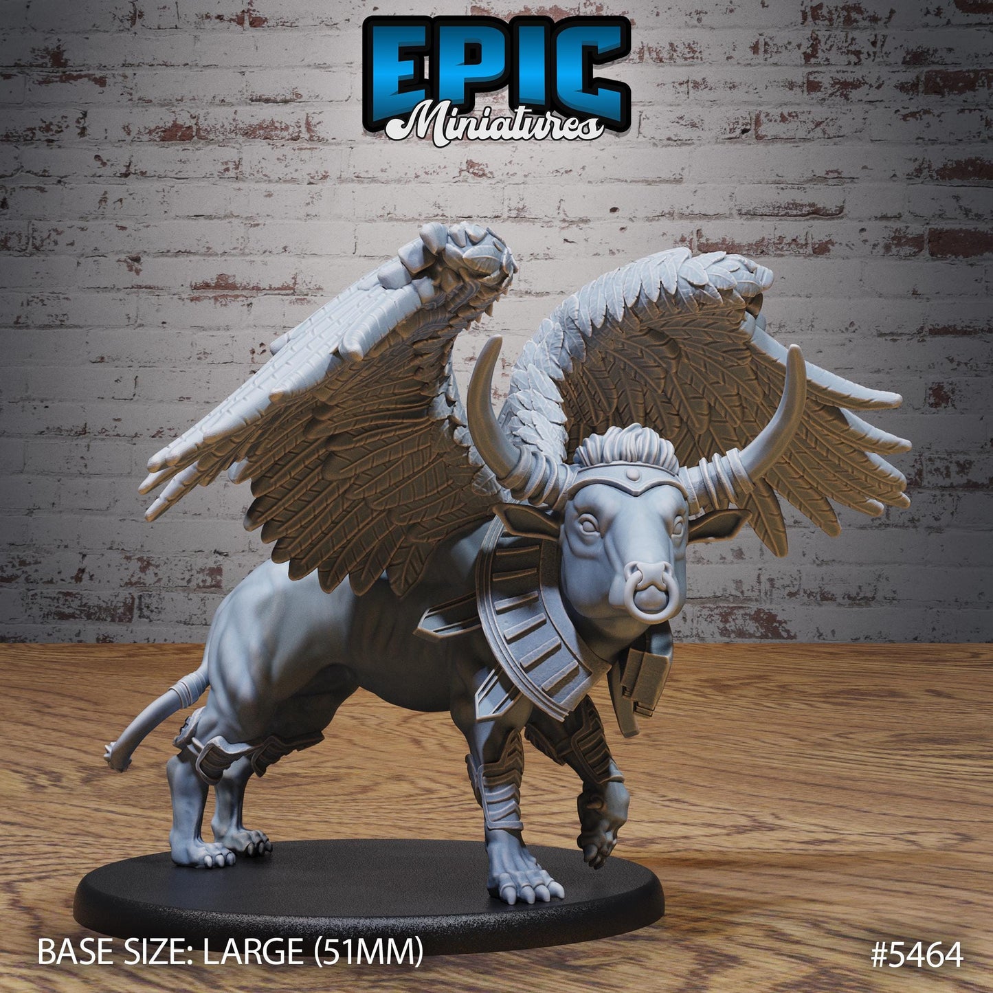 Winged Bull - Resin Miniature - Tabletop miniature - Fantasy Miniature - 32mm - D&D - Sci-fi Miniature
