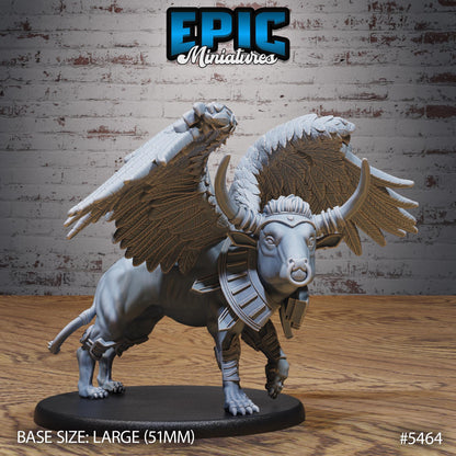 Winged Bull - Resin Miniature - Tabletop miniature - Fantasy Miniature - 32mm - D&D - Sci-fi Miniature
