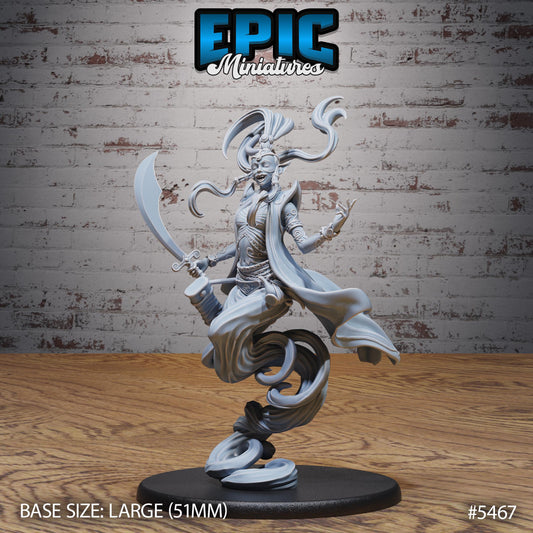 Djinni Female -  Resin Miniature - Tabletop  miniature - Fantasy Miniature - 32mm - D&D -  Sci-fi Miniature