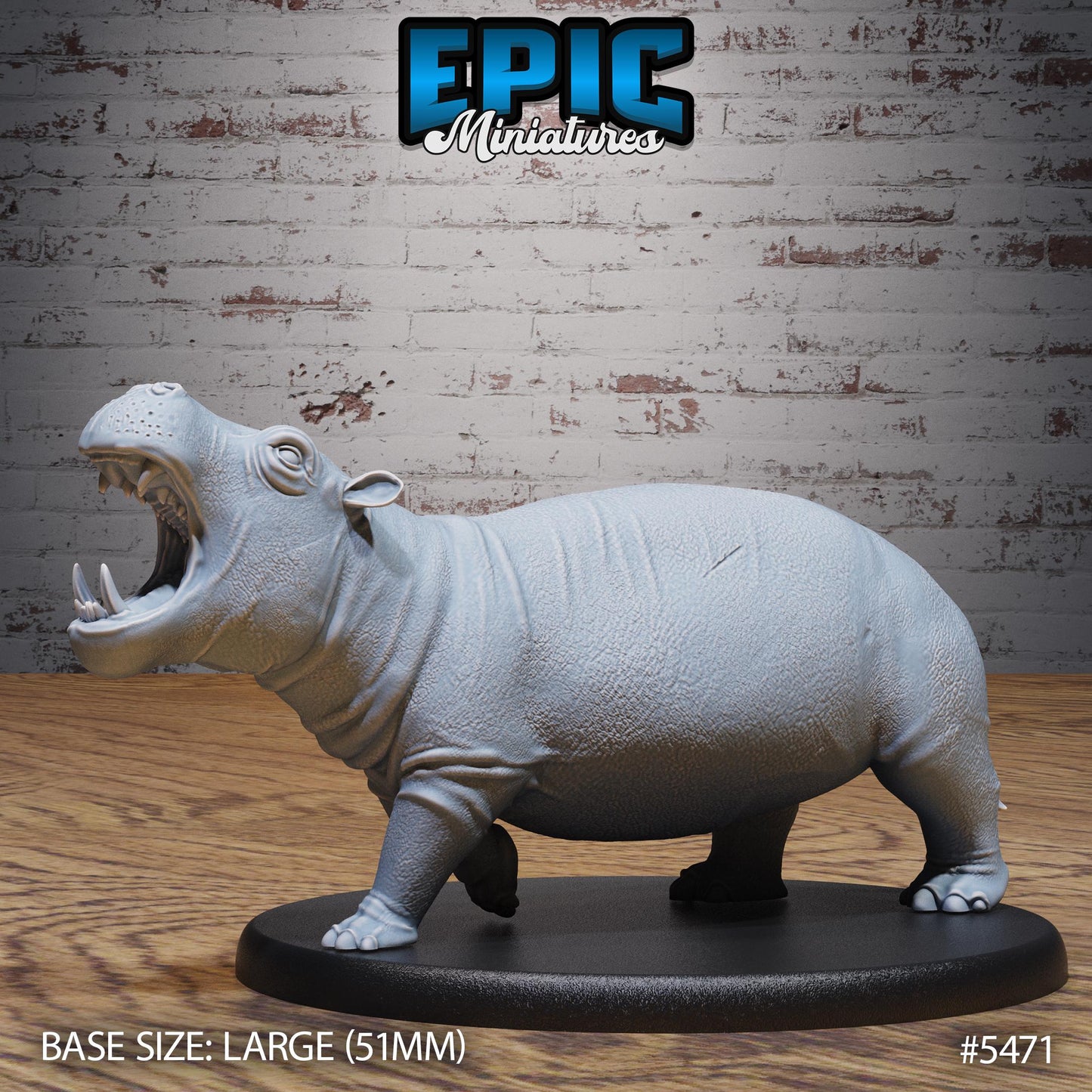 Hippo -  Resin Miniature - Tabletop  miniature - Fantasy Miniature - 32mm - D&D -  Sci-fi Miniature