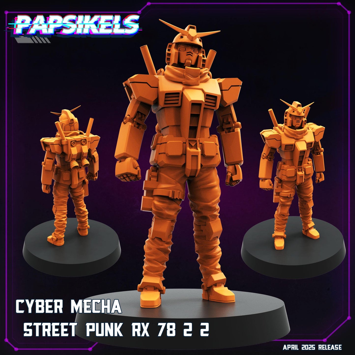Cyber street punk - Resin Miniature - Tabletop miniature - Fantasy Miniature - 32mm - D&D - Sci-fi Miniature - Papsikel