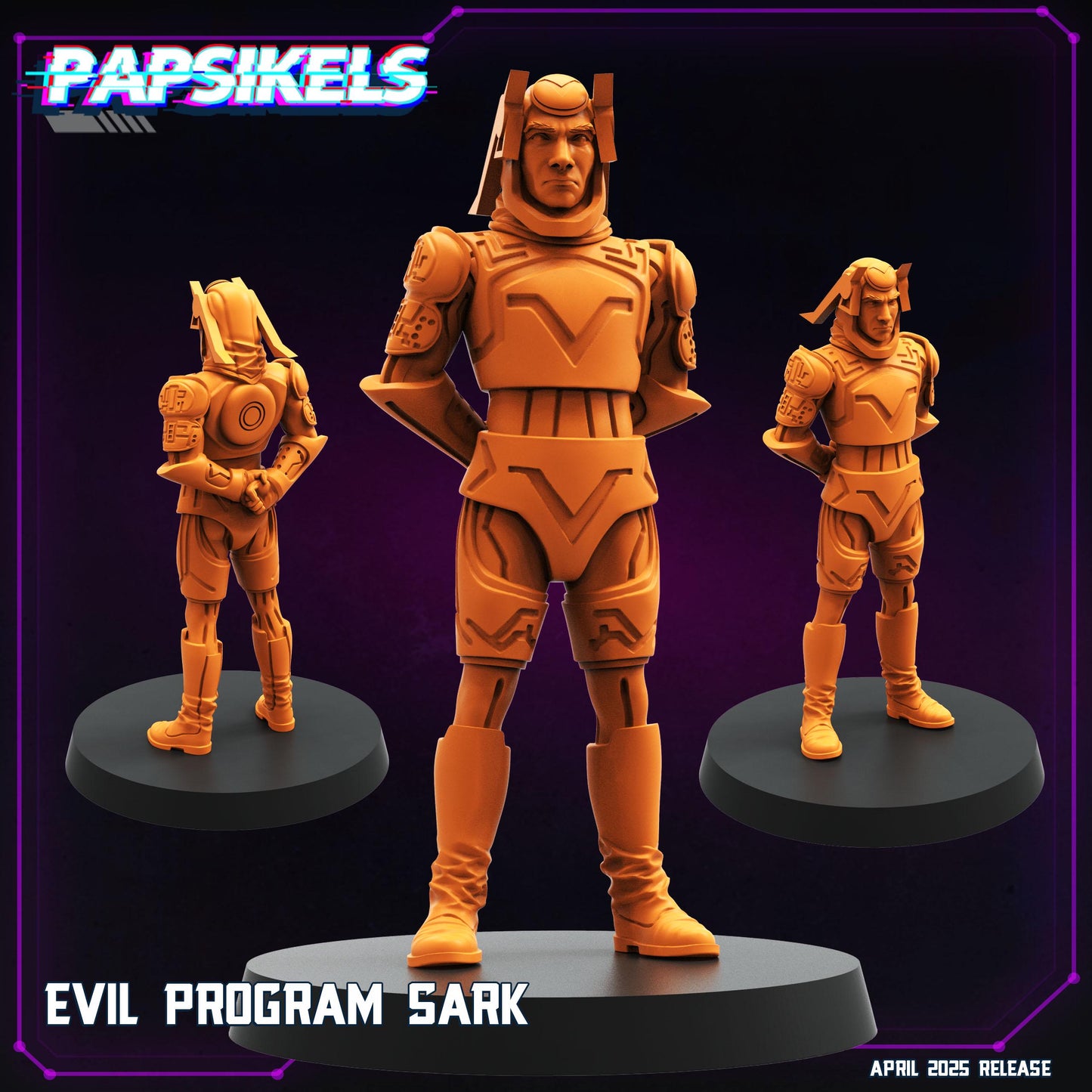 Evil program Sark -  Resin Miniature - Tabletop  miniature - Fantasy Miniature - 32mm - D&D -  Sci-fi Miniature - Papsikel