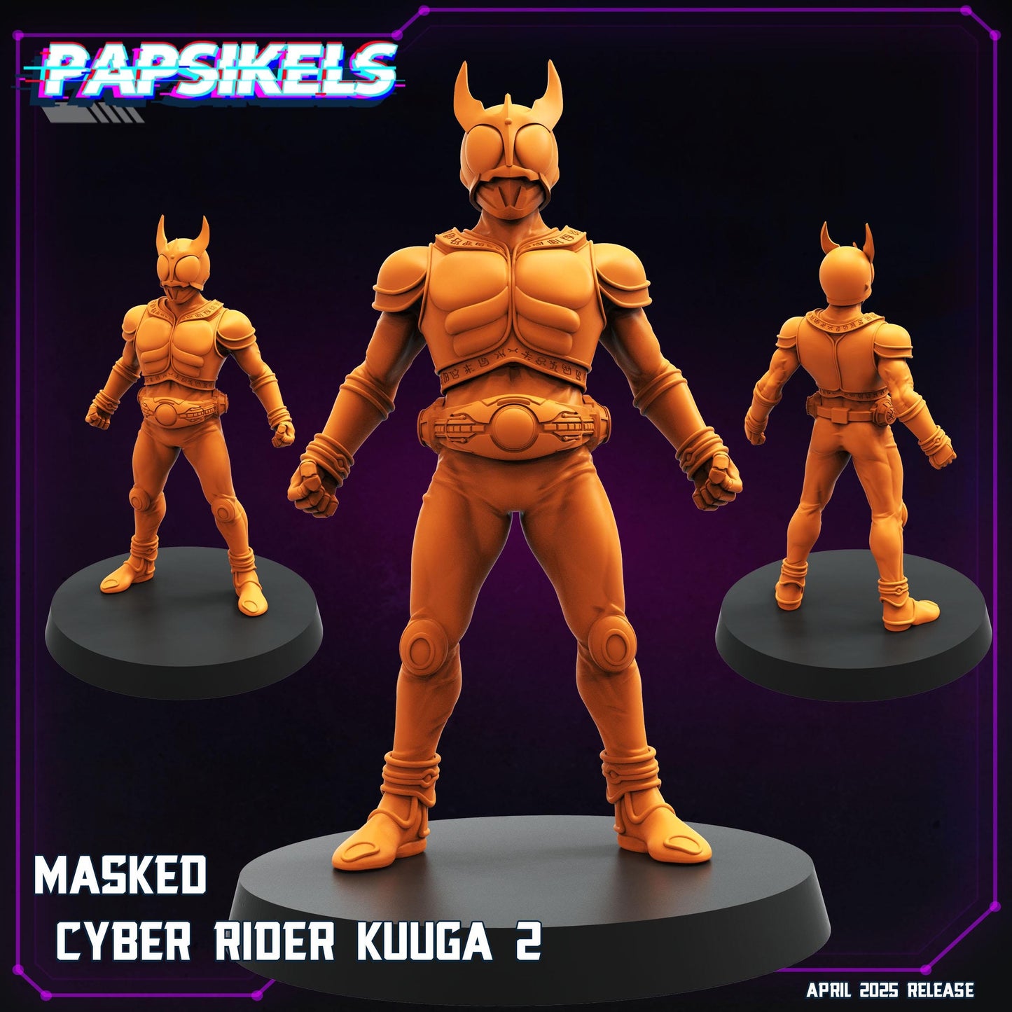 Masked Cyber Rider - Resin Miniature - Tabletop miniature - Fantasy Miniature - 32mm - D&D - Sci-fi Miniature - Papsikel