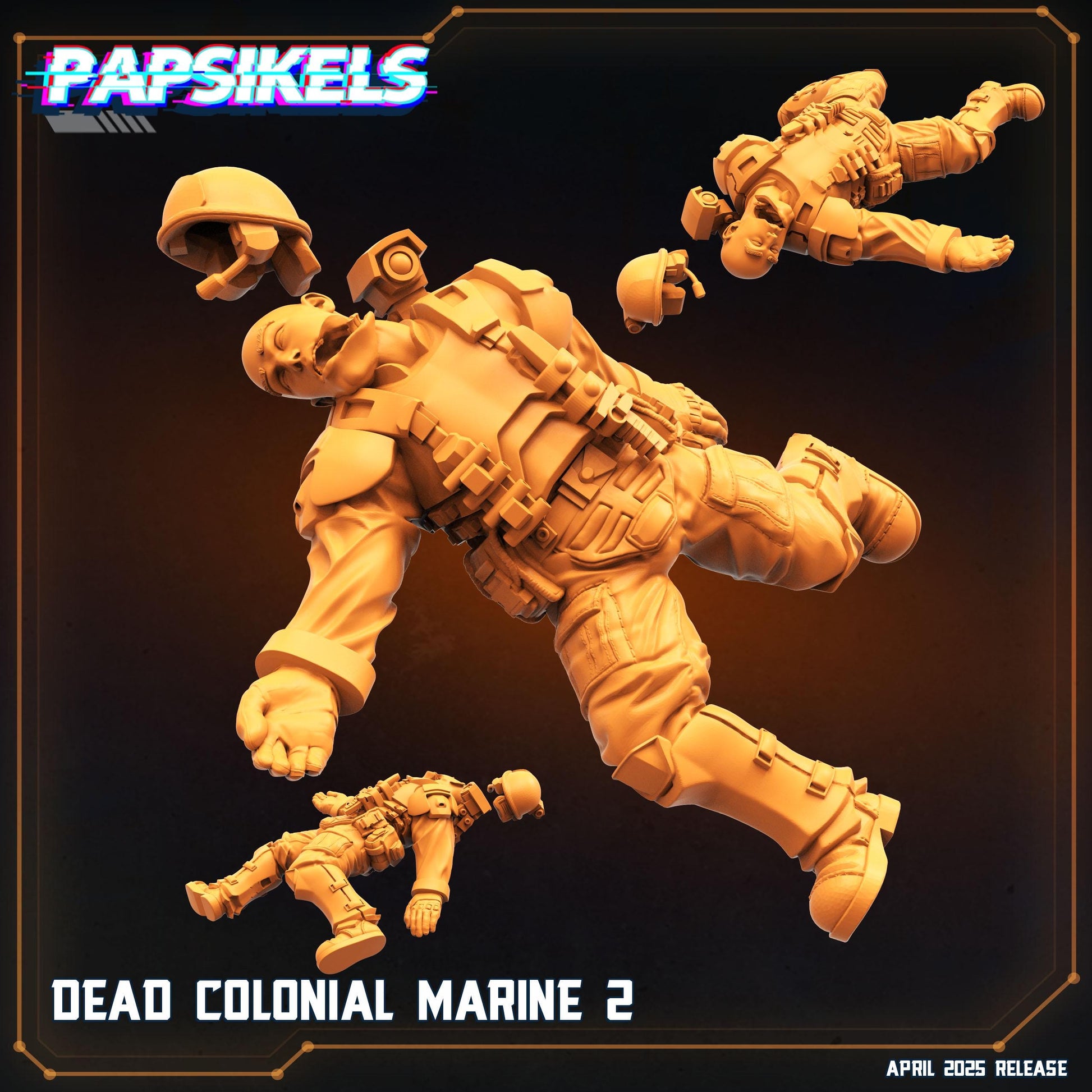 Dead Colonial Marines - Resin Miniature - Tabletop miniature - Fantasy Miniature - 32mm - D&D - Sci-fi Miniature - Papsikel