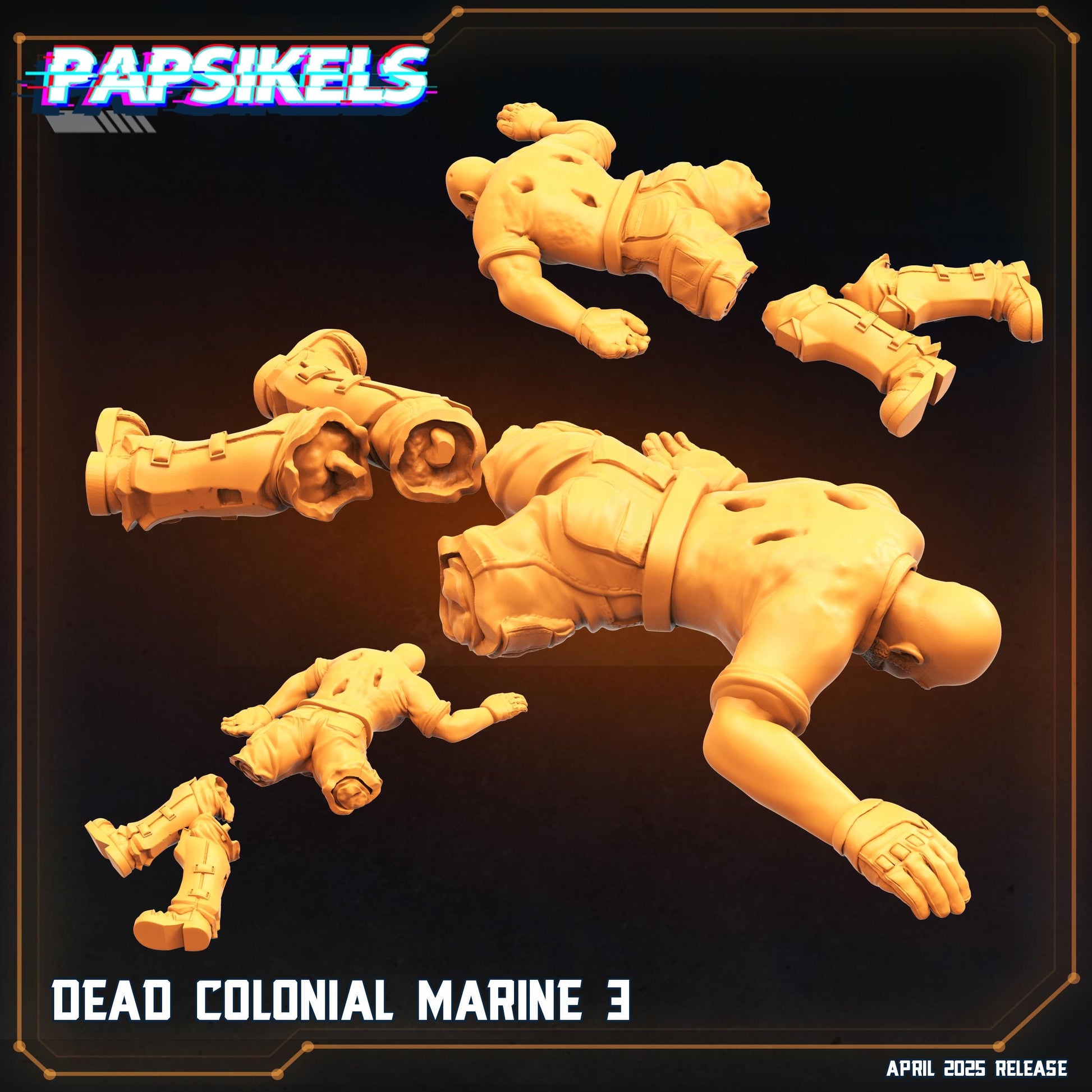 Dead Colonial Marines - Resin Miniature - Tabletop miniature - Fantasy Miniature - 32mm - D&D - Sci-fi Miniature - Papsikel