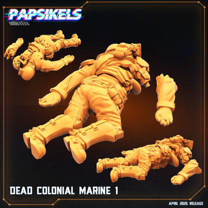 Dead Colonial Marines - Resin Miniature - Tabletop miniature - Fantasy Miniature - 32mm - D&D - Sci-fi Miniature - Papsikel