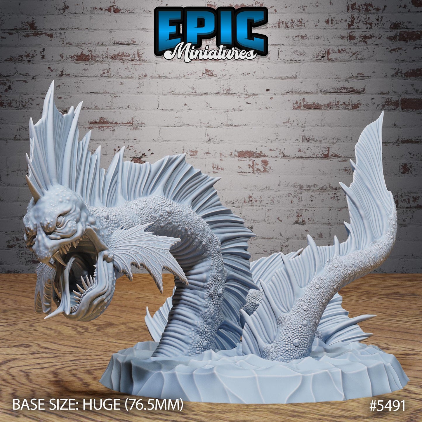 Deep Sea Serpent -  Resin Miniature - Tabletop  miniature - Fantasy Miniature - 32mm - D&D -  Sci-fi Miniature - Rescale