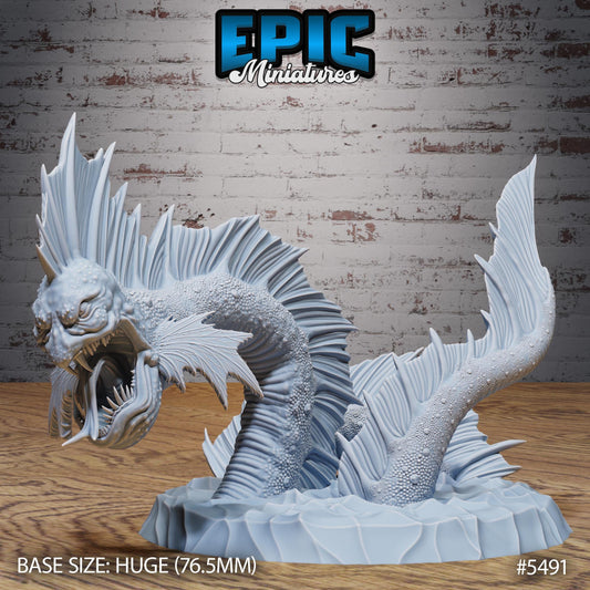 Deep Sea Serpent - Resin Miniature - Tabletop miniature - Fantasy Miniature - 32mm - D&D - Sci-fi Miniature - Rescale