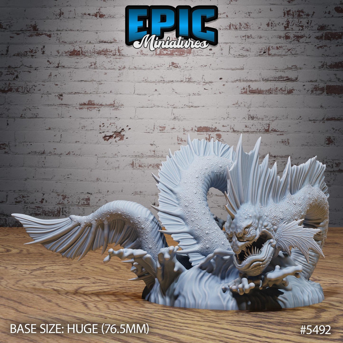 Deep Sea Serpent -  Resin Miniature - Tabletop  miniature - Fantasy Miniature - 32mm - D&D -  Sci-fi Miniature - Rescale