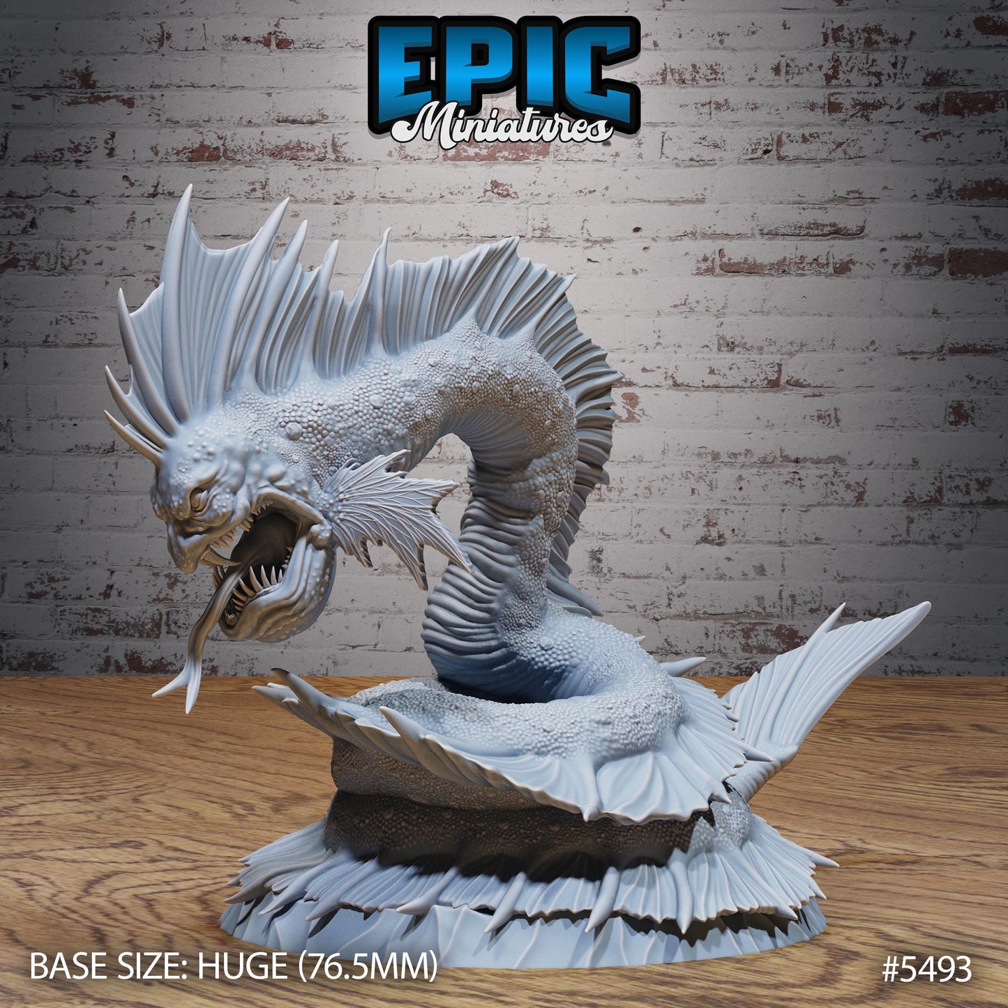 Deep Sea Serpent - Resin Miniature - Tabletop miniature - Fantasy Miniature - 32mm - D&D - Sci-fi Miniature - Rescale