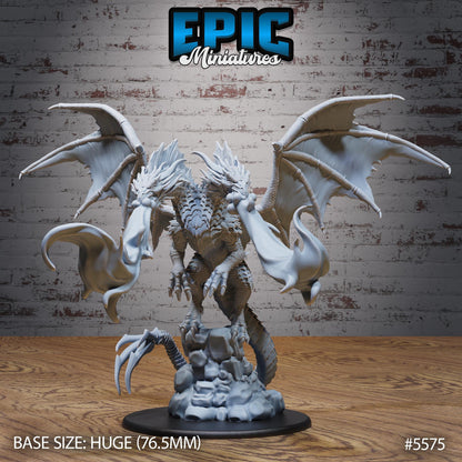 Two Head Dragon - Resin Miniature - Tabletop miniature - Fantasy Miniature - 32mm - D&D - Sci-fi Miniature - Rescale