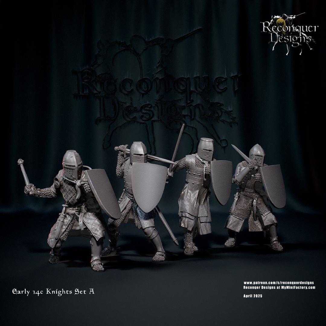 Early Knights  -  Resin Miniature - Tabletop  miniature - Medieval Miniature - 28mm