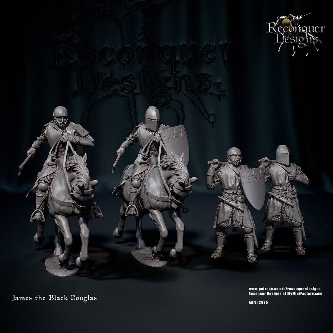 Sir James Douglas 28mm -  Resin Miniature - Tabletop  miniature - Medieval Miniature - 28mm