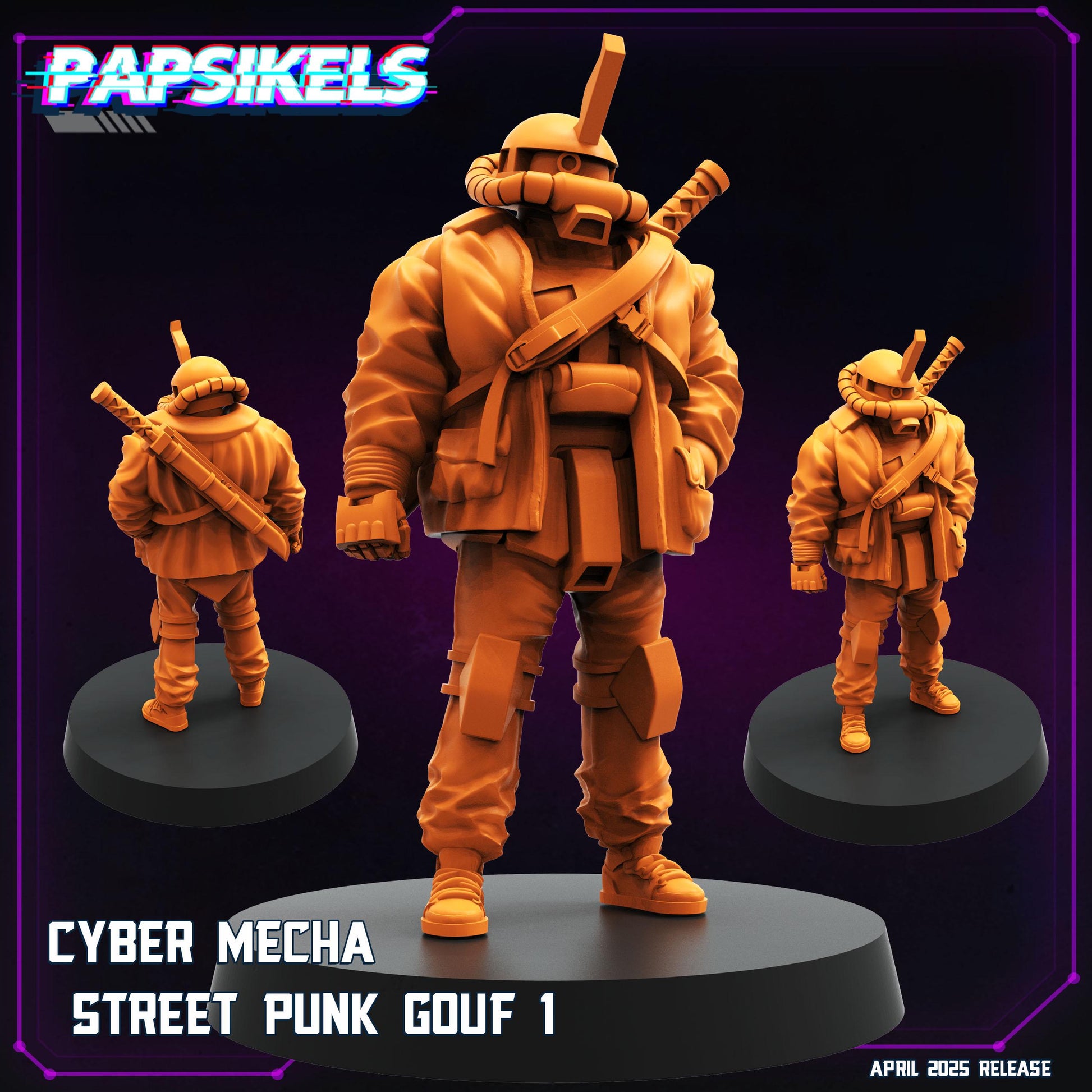 Cyber street punk - Resin Miniature - Tabletop miniature - Fantasy Miniature - 32mm - D&D - Sci-fi Miniature - Papsikel