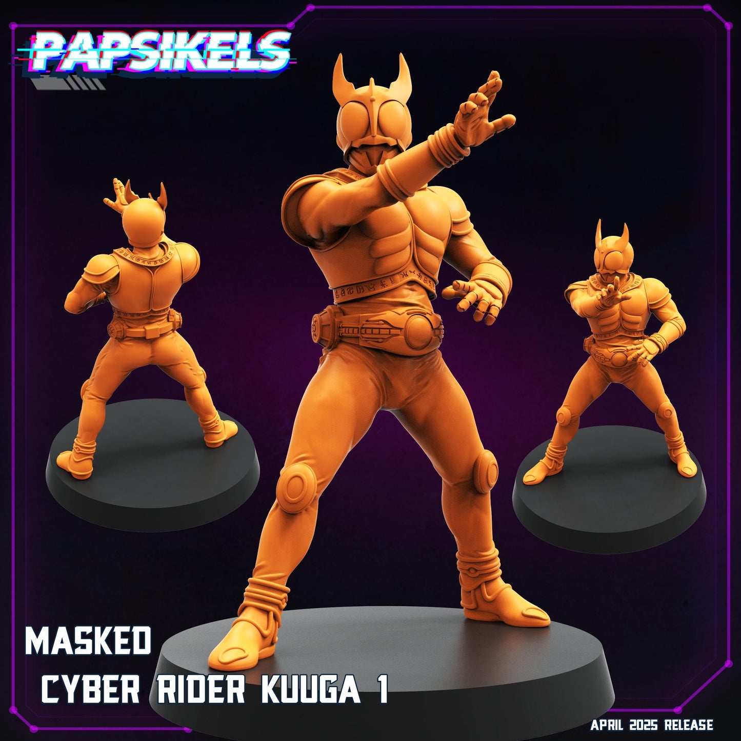 Masked Cyber Rider - Resin Miniature - Tabletop miniature - Fantasy Miniature - 32mm - D&D - Sci-fi Miniature - Papsikel