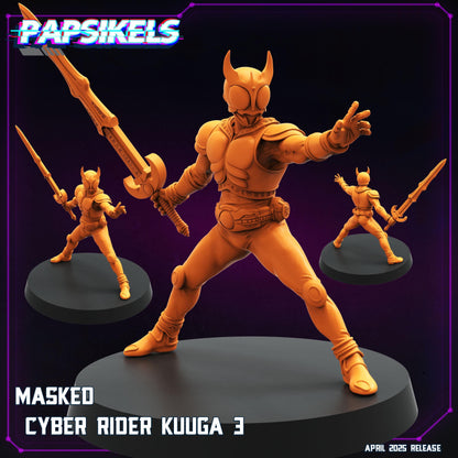 Masked Cyber Rider - Resin Miniature - Tabletop miniature - Fantasy Miniature - 32mm - D&D - Sci-fi Miniature - Papsikel