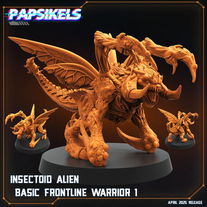 Insectoid Basic frontline warrior -  Resin Miniature - Tabletop  miniature - Fantasy Miniature - 32mm - D&D -  Sci-fi Miniature - Papsikel