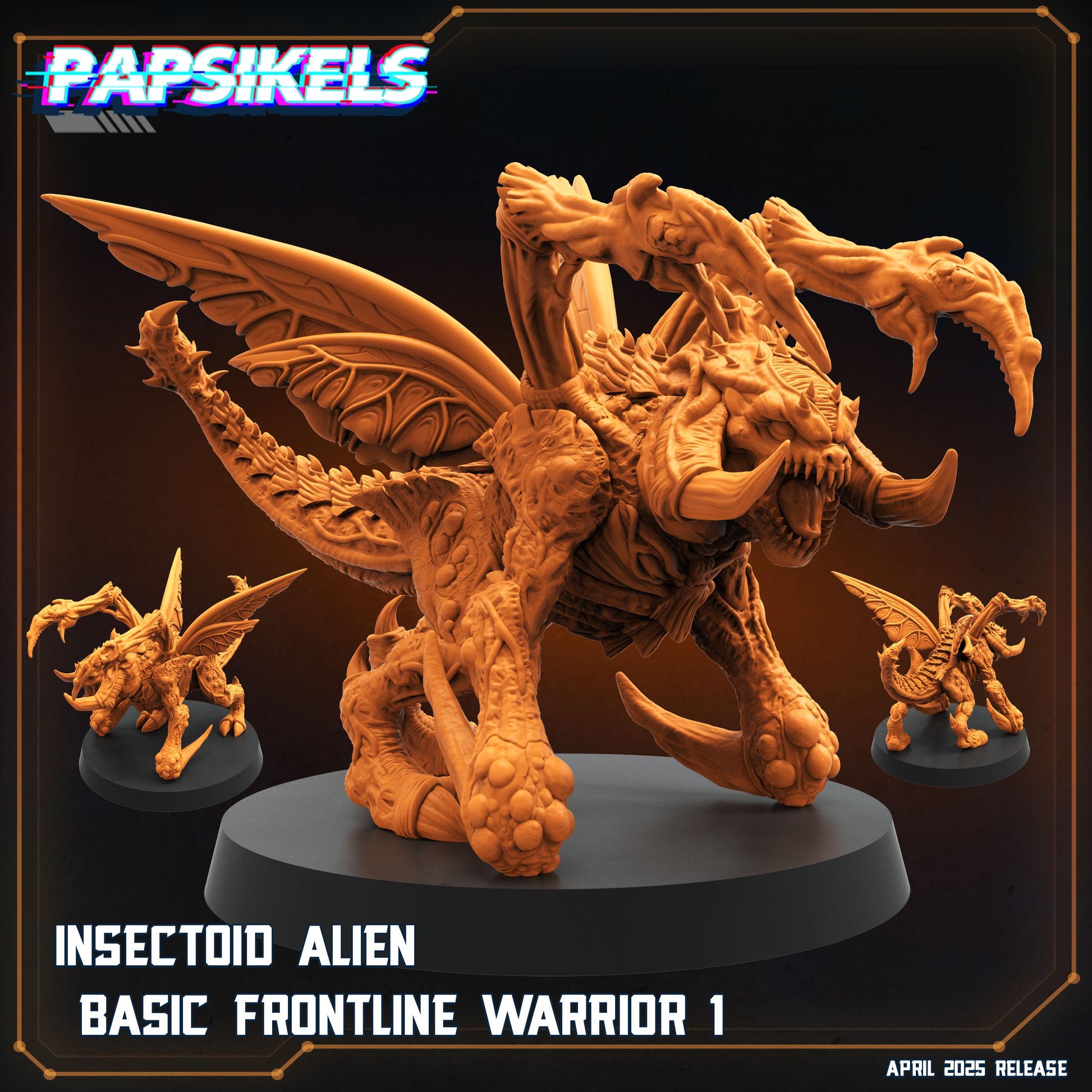 Insectoid Basic frontline warrior - Resin Miniature - Tabletop miniature - Fantasy Miniature - 32mm - D&D - Sci-fi Miniature - Papsikel