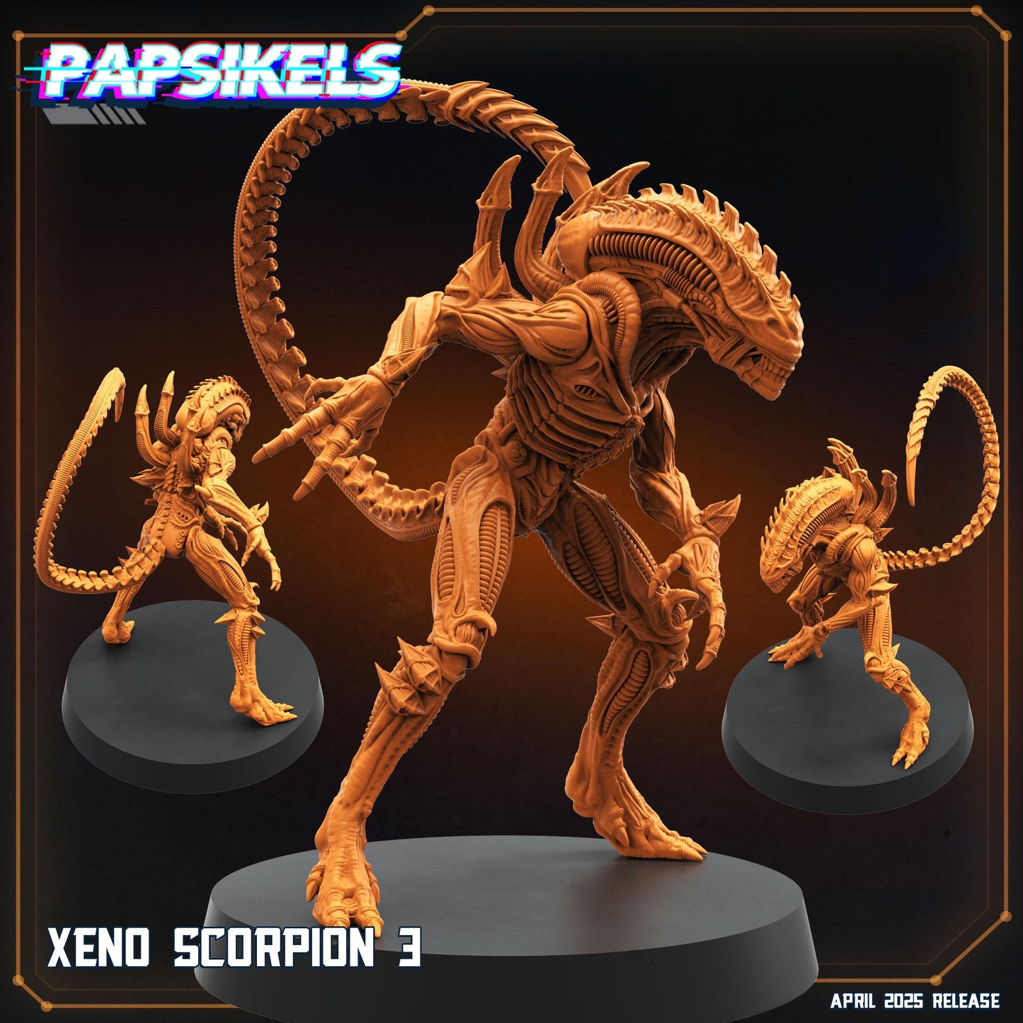 Xeno Scorpions -  Resin Miniature - Tabletop  miniature - Fantasy Miniature - 32mm - D&D -  Sci-fi Miniature - Papsikel