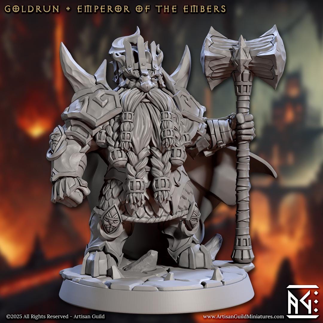 Goldrun - 3D Printed Miniature - Fantasy Miniature -Tabletop Miniature - Tabletop Miniature - D&D - Artisan Guild DnD