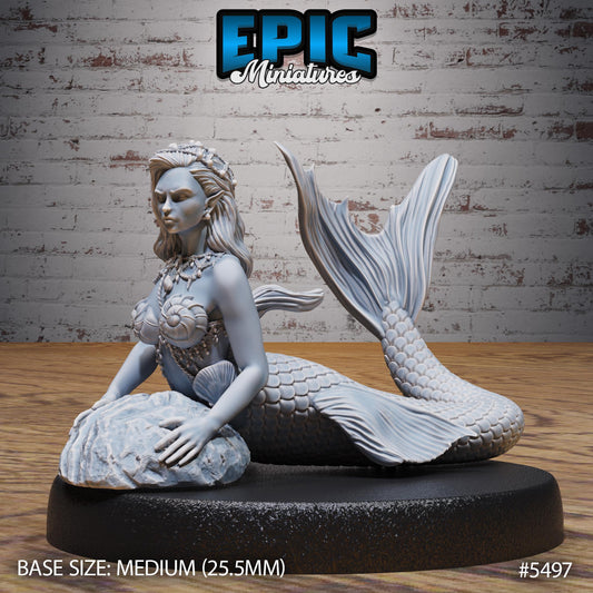 Marmaid -  Resin Miniature - Tabletop  miniature - Fantasy Miniature - 32mm - D&D -  Sci-fi Miniature - Rescale