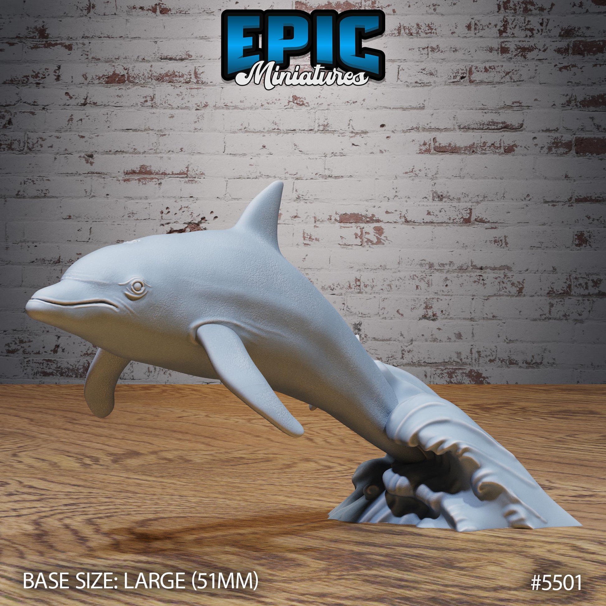 Dolphin - Resin Miniature - Tabletop miniature - Fantasy Miniature - 32mm - D&D - Sci-fi Miniature - Rescale