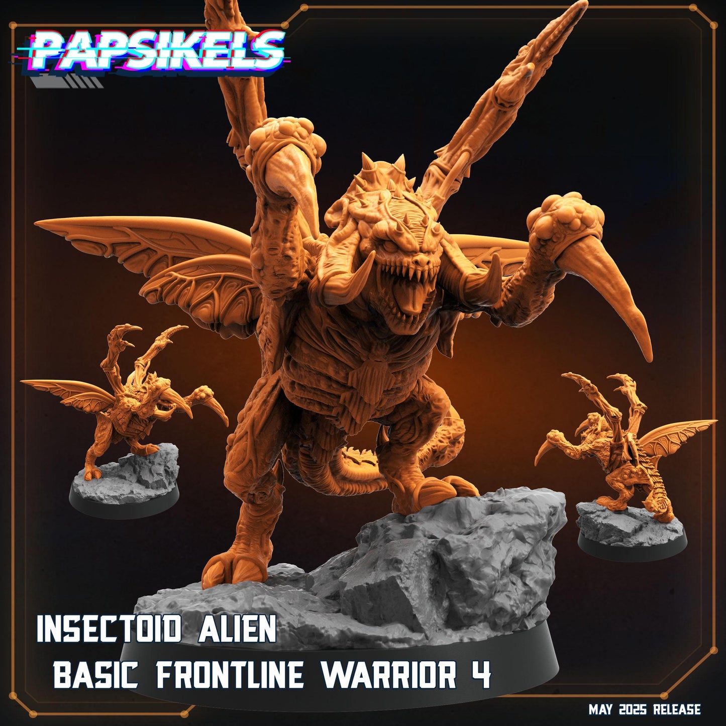 Insectoid alien frontline warrior - Resin Miniature - Tabletop miniature - Fantasy Miniature - 32mm - D&D - Sci-fi Miniature- Papsikel