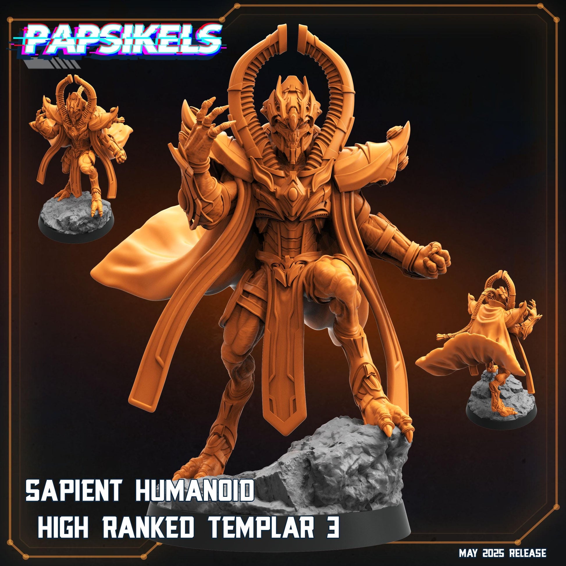 Sapient Humanoid Templars - Resin Miniature - Tabletop miniature - Fantasy Miniature - 32mm - D&D - Sci-fi Miniature- Papsikel